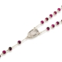 Holyland Rosary Pink Beaded Rosary with Jordan River Water and Crucifix - 2
