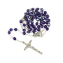 Holyland Rosary Faceted Purple Beaded Rosary with Crucifix and Mary Charm - 2