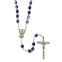 Holyland Rosary Faceted Purple Beaded Rosary with Crucifix and Mary Charm - 1