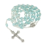 Holyland Rosary Light Blue Faceted Teardrop Beaded Rosary with Crucifix and Jerusalem Cross - 3