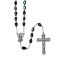 Holyland Rosary Black Faceted Teardrop Beaded Rosary with Crucifix and Mary Charm - 1