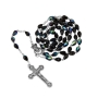 Holyland Rosary Black Faceted Teardrop Beaded Rosary with Crucifix and Mary Charm - 4