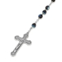 Holyland Rosary Black Faceted Round Beaded Rosary with Jordan River Water and Crucifix - 2