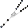 Holyland Rosary Black Faceted Round Beaded Rosary with Jordan River Water and Crucifix - 3