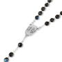 Holyland Rosary Black Faceted Round Beaded Rosary with Jordan River Water and Crucifix - 4