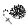 Holyland Rosary Black Faceted Round Beaded Rosary with Crucifix and Mary Charm - 4