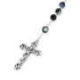 Holyland Rosary Black Faceted Round Beaded Rosary with Crucifix and Mary Charm - 2