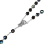 Holyland Rosary Black Faceted Round Beaded Rosary with Crucifix and Mary Charm - 3