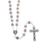 Holyland Rosary Red Metal Cased Beaded Rosary with Crucifix and Jerusalem Cross - 1