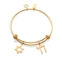 Adi 14K Gold-Plated Stainless Steel Chai and Star of David Bangle Bracelet  - 1