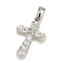 925 Sterling Silver Budded Cross Pendant with Crystal Stones (Choice of Color) - 3