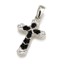 925 Sterling Silver Budded Cross Pendant with Crystal Stones (Choice of Color) - 4