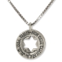 925 Sterling Silver Double Star of David Necklace With Mystical Prayer - 3