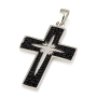 925 Sterling Silver Latin Cross Pendant with Zircon Stones (Choice of Color) - 2