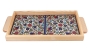 Armenian Ceramic & Wood Breakfast Tray (Colorful Flowers and Vines) - 1