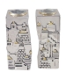 Silver-Plated Fitted Old City of Jerusalem Candlesticks - 1