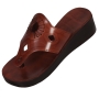Queen of Sheba Handmade Leather Women's Platform Sandals - Brown - 1