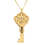 Sterling Silver and Swarovski Crystal Personalized Key Hebrew Name Necklace - 3