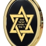 14K and 24K Gold and Onyx Necklace Micro-Inscribed with Shema Israel  - 2