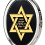  Sterling Silver and Onyx Shema Israel Necklace Micro-Inscribed with 24K Gold - Deuteronomy 6:4-9 - 2
