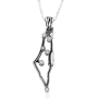Sterling Silver Land of Israel Necklace with Cubic Zirconia - 2