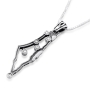 Sterling Silver Land of Israel Necklace with Cubic Zirconia - 1