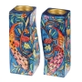  Yair Emanuel Hand Painted Fitted Candlesticks (Peacocks) - 1