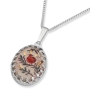 Art In Clay Sterling Silver Pomegranate Branches Ceramic Necklace with 24K Gold Accents - 1