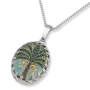 Art In Clay Sterling Silver Date Palm Ceramic Necklace with 24K Gold Accents - 1