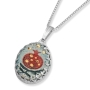 Art In Clay Sterling Silver Pomegranate Ceramic Necklace with 24K Gold Accents - 1