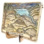 Art In Clay Ceramic Limited Edition Plaque Cartographic “The Footsteps of Christ” Wall Hanging with 24K Gold Accents - 2