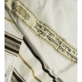 Talitnia Acrylic Wool Traditional Tallit Prayer Shawl (Black and Gold Stripes) - 4