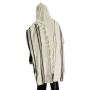 Talitnia Acrylic Wool Traditional Tallit Prayer Shawl (Black and Silver Stripes) - 4