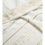 Talitnia Acrylic Wool Traditional Tallit Prayer Shawl (White and Gold Stripes) - 5