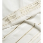 Talitnia Acrylic Wool Traditional Tallit Prayer Shawl (White and Gold Stripes) - 4