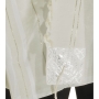 Talitnia Acrylic Wool Traditional Tallit Prayer Shawl (White and Silver Stripes) - 6