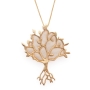 Adina Plastelina Gold Plated Sterling Silver Tree of Life Necklace (Mother of Pearl) - 1