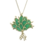 Adina Plastelina 24K Gold Plated Sterling Silver Tree of Life Necklace (Translucent Jade) - 1