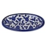 Armenian Ceramic Serving Tray with Blue and White Floral Motif - 1