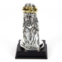 Silver Plated Jesus Head Statuette with Jerusalem Inscription and Golden Highlights  - 1