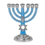 Star of David 7-Branched Menorah with Choshen (Choice of Colors) - 3