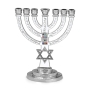 Star of David 7-Branched Menorah with Choshen (Choice of Colors) - 5
