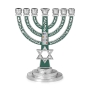 Star of David 7-Branched Menorah with Choshen (Choice of Colors) - 8