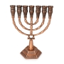 Luxurious Seven-Branched Menorah With Jerusalem Motif (Choice of Colors) - 3