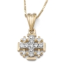 Anbinder Jewelry 14K Gold Jerusalem Cross Diamond Necklace - 1