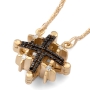 Anbinder Jewelry 14K Gold Double-Sided Jerusalem Cross Black/White Diamond Necklace - 4