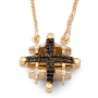 Anbinder Jewelry 14K Gold Double-Sided Jerusalem Cross Black/White Diamond Necklace - 2
