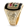 Anbinder Jewelry 14K Yellow Gold & Black Enamel Priestly Breastplate Ring with Gemstones - 2