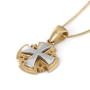 Anbinder Jewelry 14K Yellow & White Gold Jerusalem Cross Pendant Necklace - 3