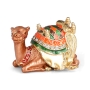 Jerusalem Gifts Kneeling Enamel Camel with Cubic Zirconia - 1